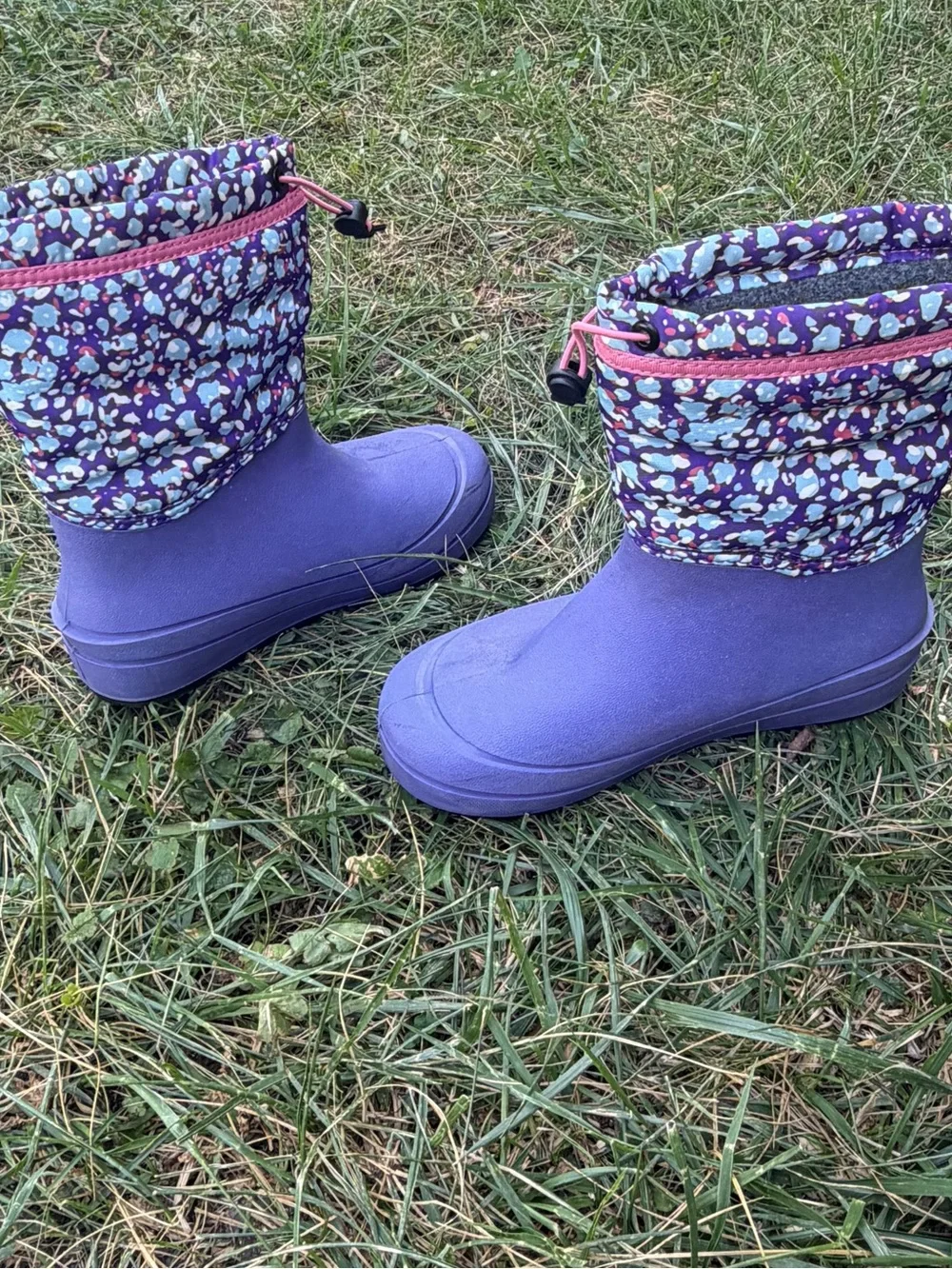 Bogs Kids Purple Winter Boots with Patterned Cuff